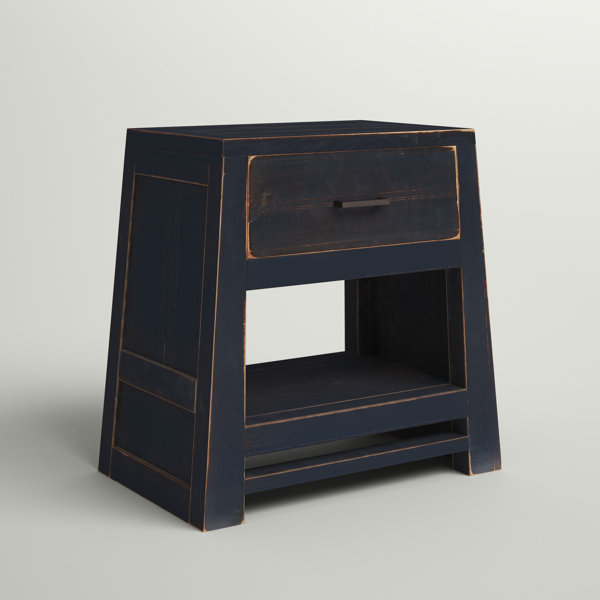 Sand & Stable Wharmby 24'' Tall 1 Drawer Solid Wood Nightstand in